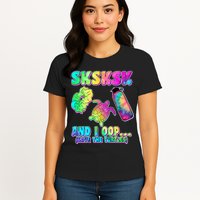 Tie Dye SKSKSK and I OOP Save the Turtles Womens T-Shirt