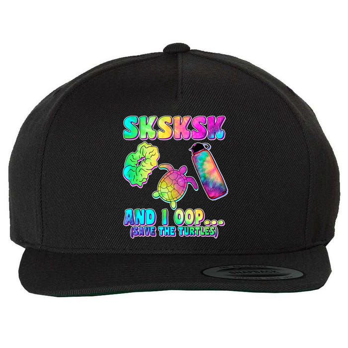 Tie Dye SKSKSK and I OOP Save the Turtles Wool Snapback Cap