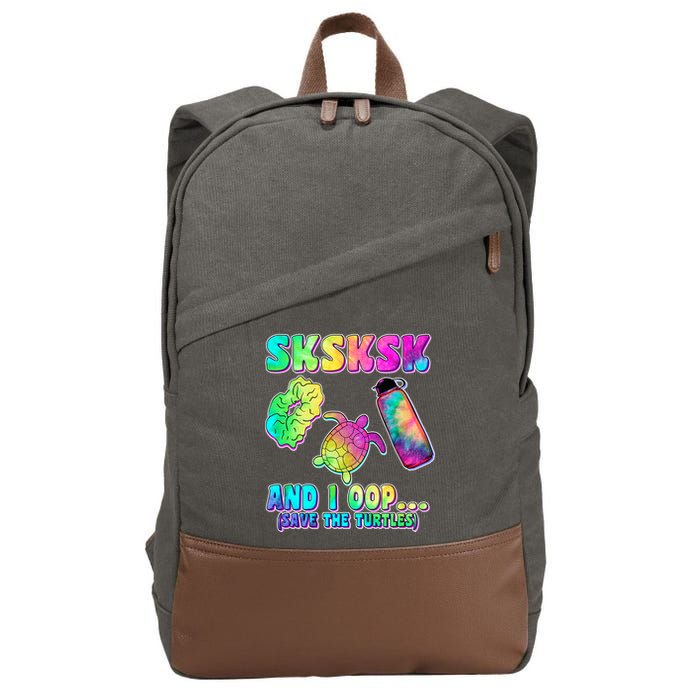 Tie Dye SKSKSK and I OOP Save the Turtles Cotton Canvas Backpack