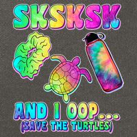 Tie Dye SKSKSK and I OOP Save the Turtles Cotton Canvas Backpack