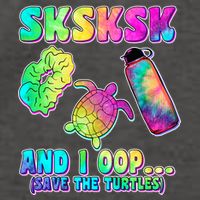 Tie Dye SKSKSK and I OOP Save the Turtles Vector Backpack