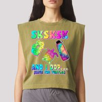 Tie Dye SKSKSK and I OOP Save the Turtles Garment-Dyed Women's Muscle Tee