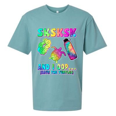 Tie Dye SKSKSK and I OOP Save the Turtles Sueded Cloud Jersey T-Shirt
