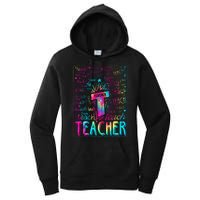 Tie Dye Teacher Typography Word Art Women's Pullover Hoodie