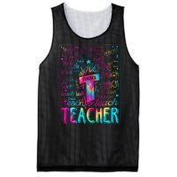 Tie Dye Teacher Typography Word Art Mesh Reversible Basketball Jersey Tank