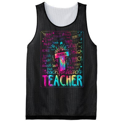 Tie Dye Teacher Typography Word Art Mesh Reversible Basketball Jersey Tank