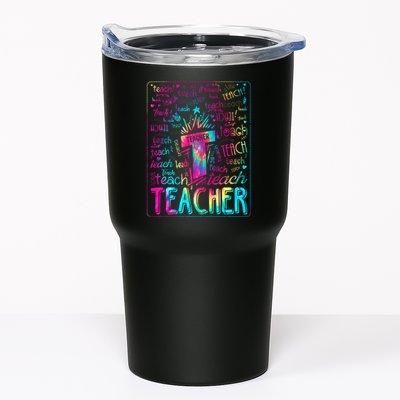 Tie Dye Teacher Typography Word Art Tumbler