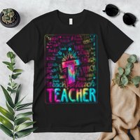 Tie Dye Teacher Typography Word Art Premium T-Shirt