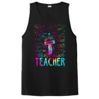 Tie Dye Teacher Typography Word Art PosiCharge Competitor Tank