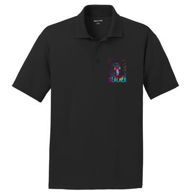 Tie Dye Teacher Typography Word Art PosiCharge RacerMesh Polo