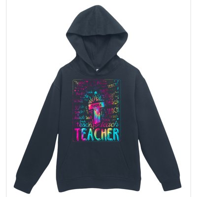 Tie Dye Teacher Typography Word Art Urban Pullover Hoodie