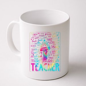 Tie Dye Teacher Typography Word Art Coffee Mug