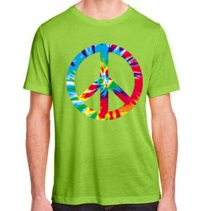 Tie Dye World Peace Sign Adult ChromaSoft Performance T-Shirt