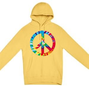 Tie Dye World Peace Sign Premium Pullover Hoodie