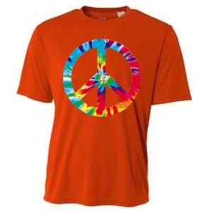 Tie Dye World Peace Sign Cooling Performance Crew T-Shirt