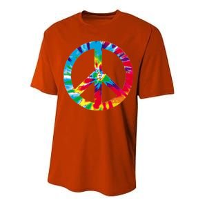 Tie Dye World Peace Sign Performance Sprint T-Shirt