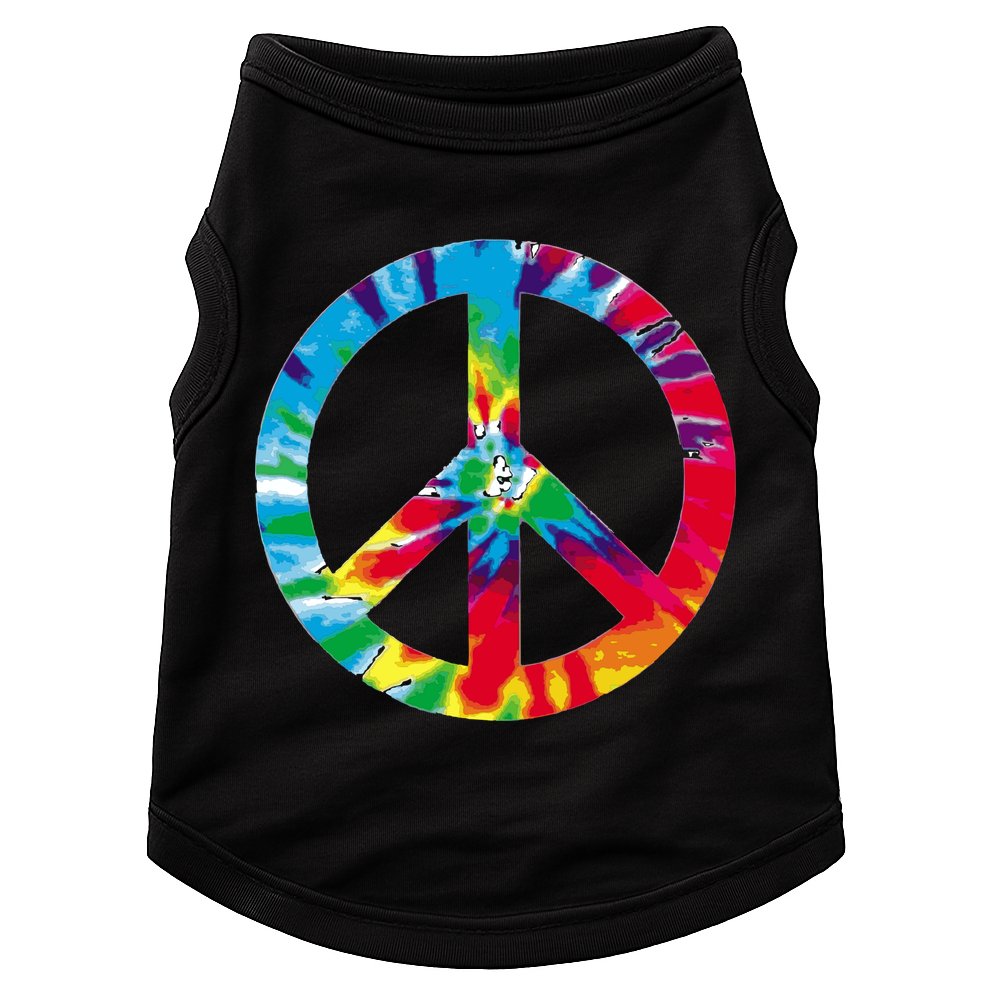 Tie Dye World Peace Sign Doggie Tank