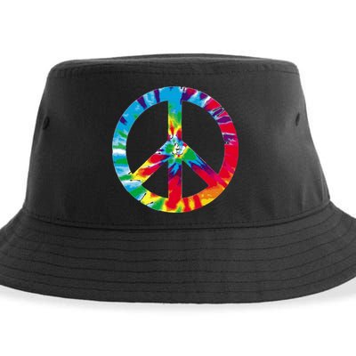 Tie Dye World Peace Sign Sustainable Bucket Hat