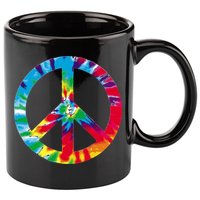 Tie Dye World Peace Sign 11oz C Handle Ceramic Mug