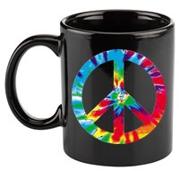 Tie Dye World Peace Sign 11oz C Handle Ceramic Mug