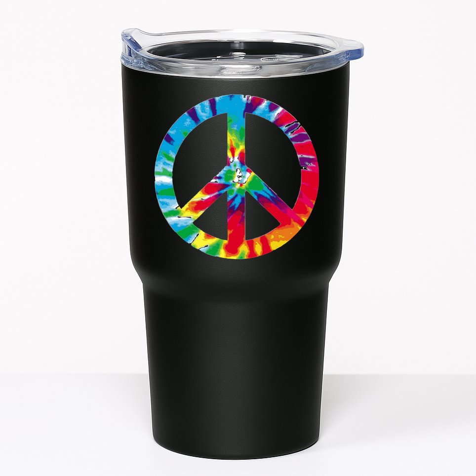Tie Dye World Peace Sign Tumbler