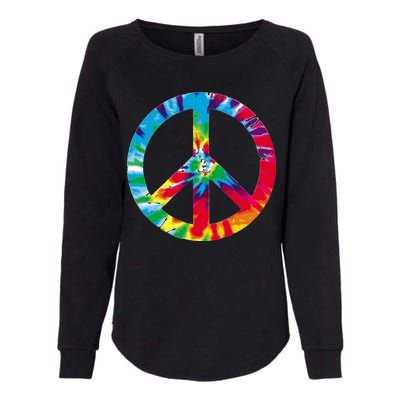 Tie Dye World Peace Sign Womens California Wash Sweatshirt