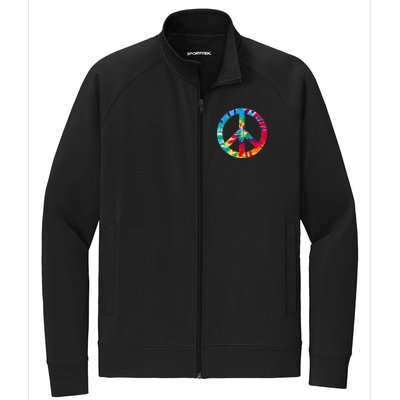 Tie Dye World Peace Sign Stretch Full-Zip Cadet Jacket