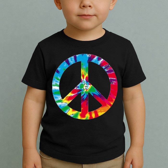 Tie Dye World Peace Sign Toddler T-Shirt