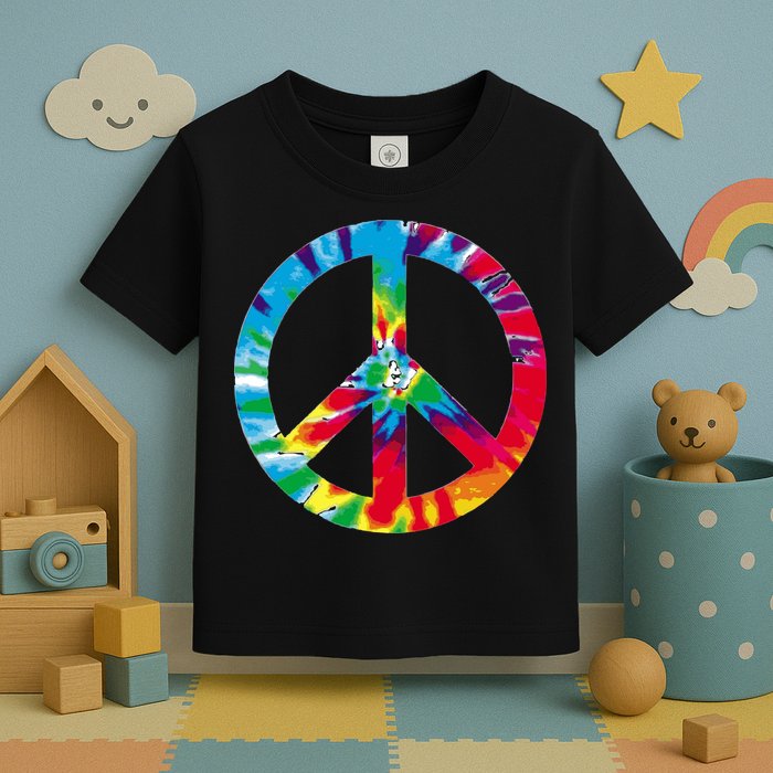 Tie Dye World Peace Sign Toddler T-Shirt