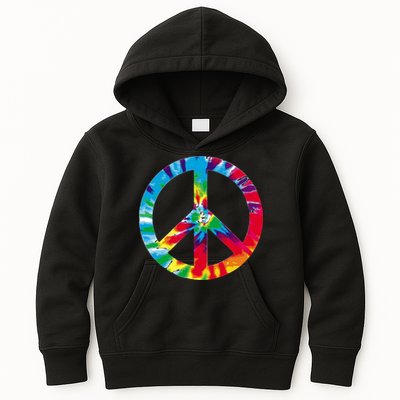 Tie Dye World Peace Sign Kids Hoodie