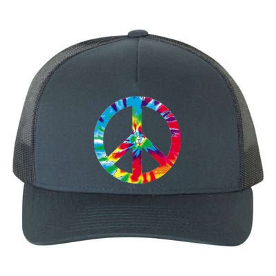 Tie Dye World Peace Sign Yupoong Adult 5-Panel Trucker Hat