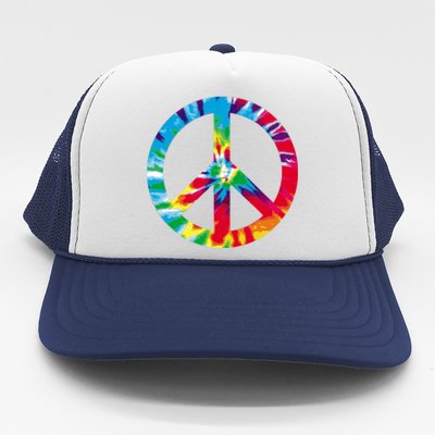 Tie Dye World Peace Sign Trucker Hat