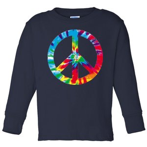 Tie Dye World Peace Sign Toddler Long Sleeve Shirt