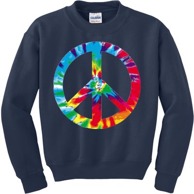 Tie Dye World Peace Sign Kids Sweatshirt