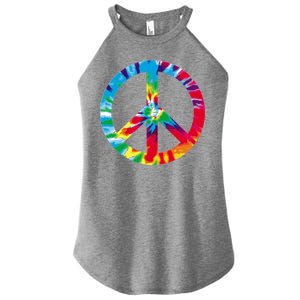 Tie Dye World Peace Sign Women’s Perfect Tri Rocker Tank