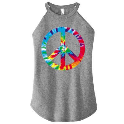 Tie Dye World Peace Sign Women’s Perfect Tri Rocker Tank