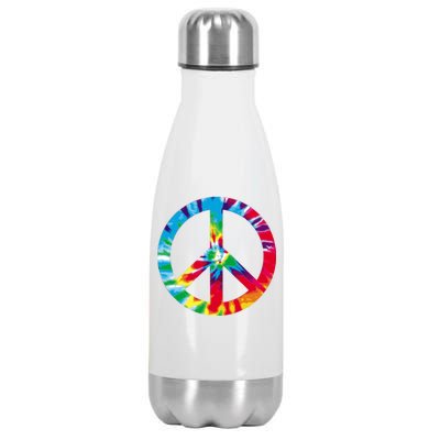 Tie Dye World Peace Sign Stainless Steel Insulated Water Bottle