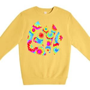 Tie Dyed Love Sign Logo Premium Crewneck Sweatshirt