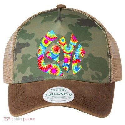 Tie Dyed Love Sign Logo Legacy Tie Dye Trucker Hat