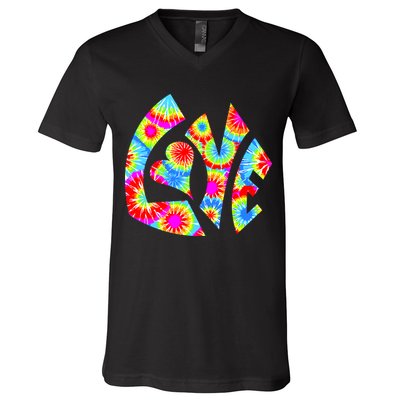 Tie Dyed Love Sign Logo V-Neck T-Shirt