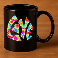 Tie Dyed Love Sign Logo 11oz C Handle Ceramic Mug
