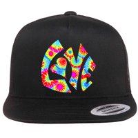 Tie Dyed Love Sign Logo Flat Bill Trucker Hat
