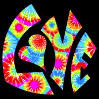Tie Dyed Love Sign Logo Flat Bill Trucker Hat