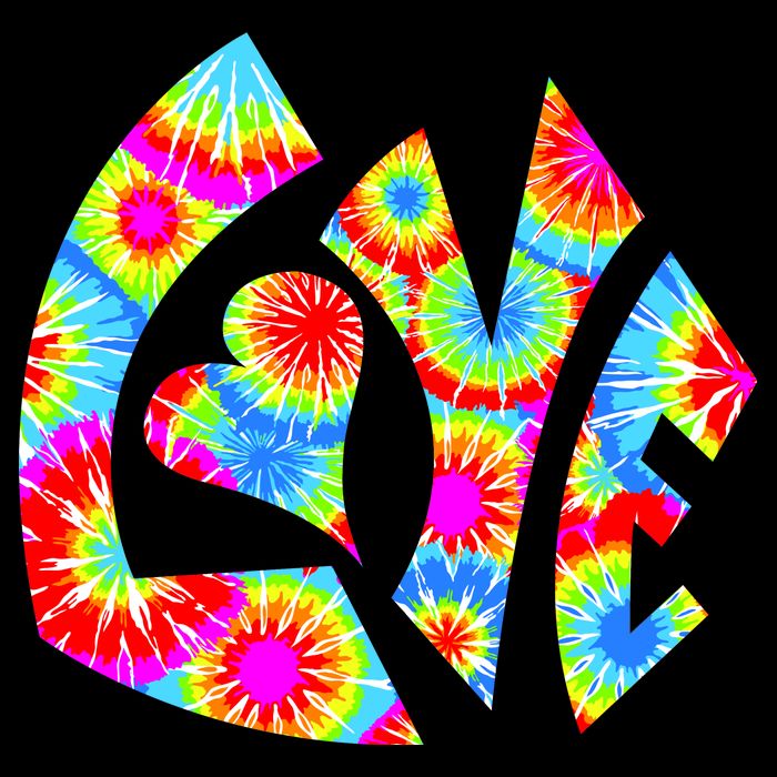 Tie Dyed Love Sign Logo Flat Bill Trucker Hat