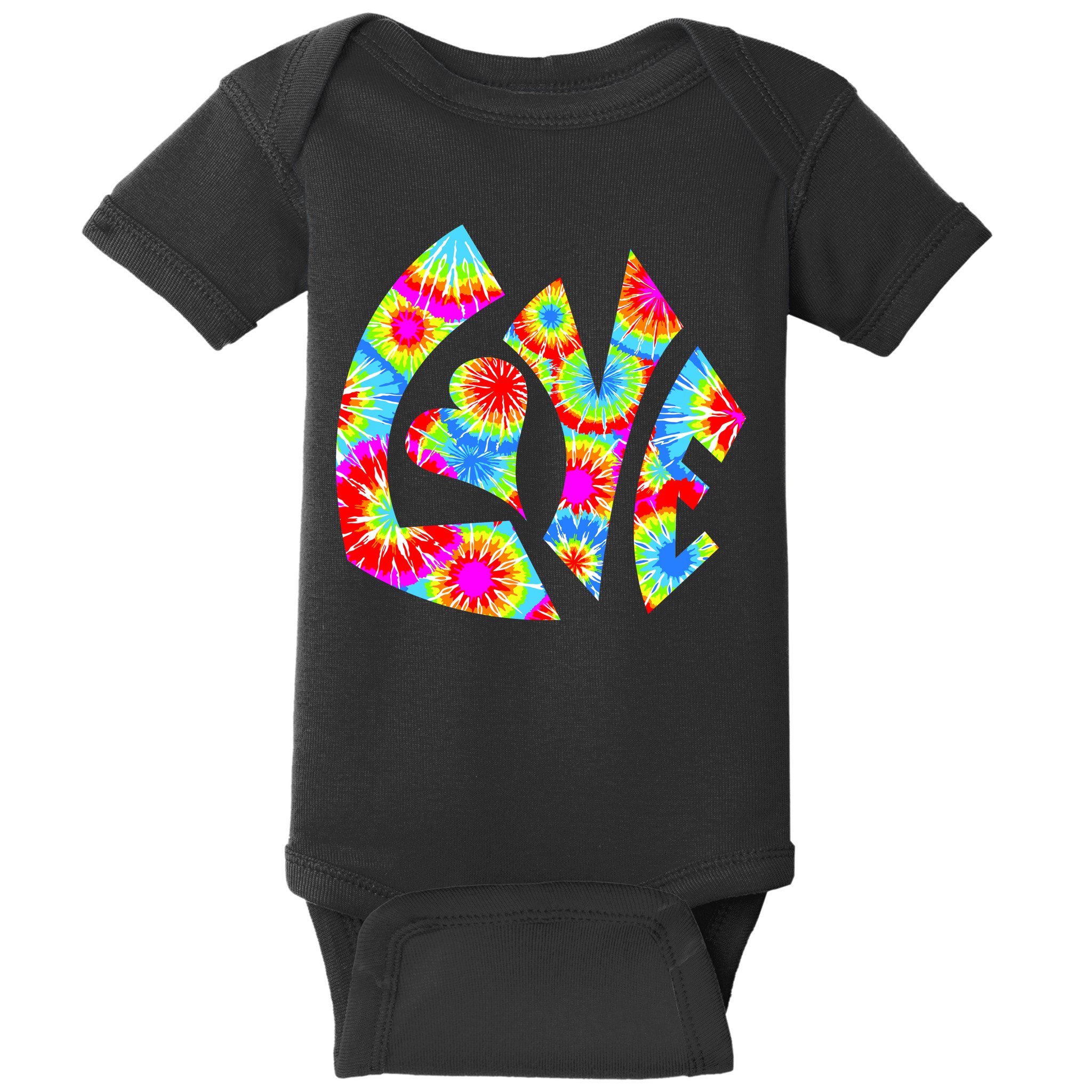 Tie Dyed Love Sign Logo Baby Bodysuit