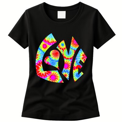 Tie Dyed Love Sign Logo Womens T-Shirt