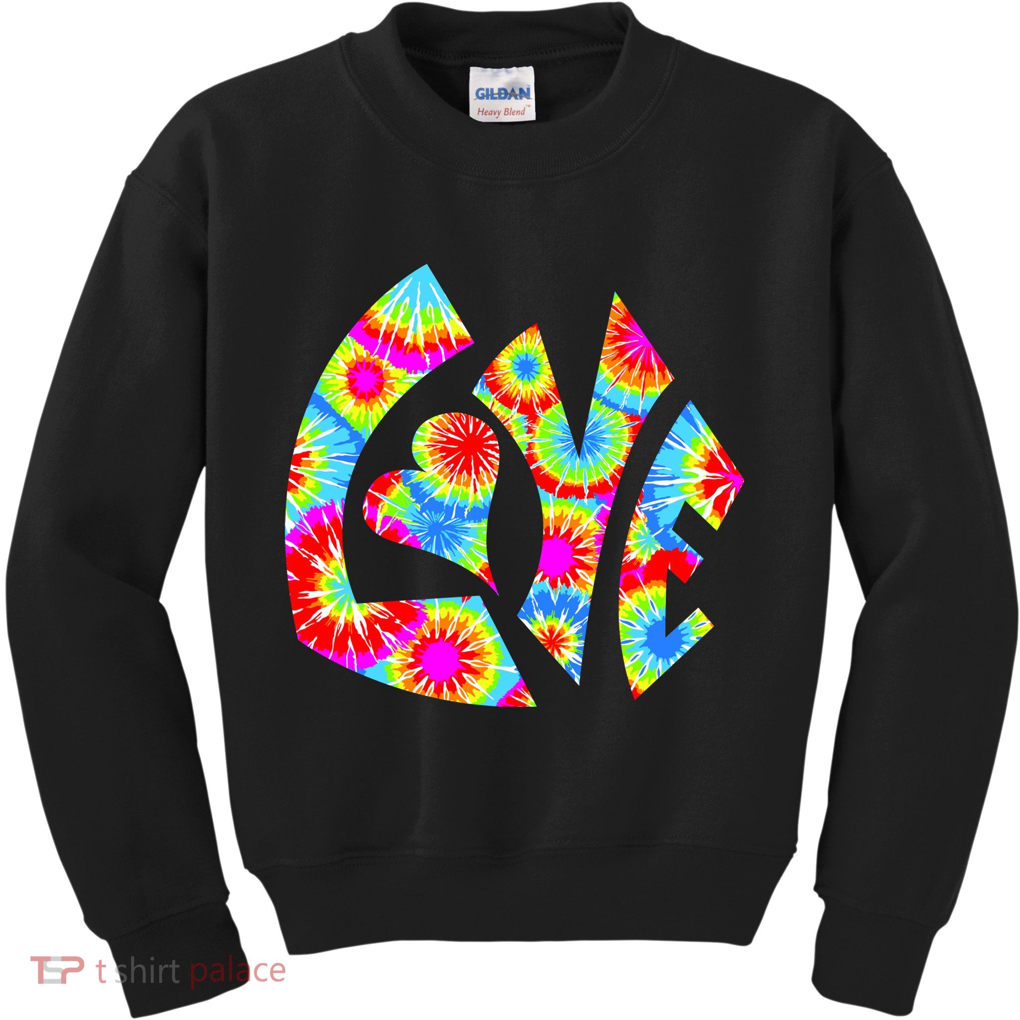 Tie Dyed Love Sign Logo Kids Sweatshirt