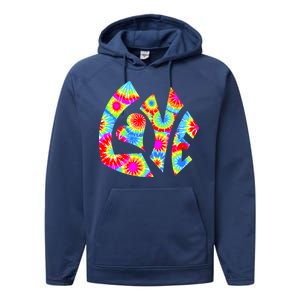 Tie Dyed Love Sign Logo Performance Fleece Hoodie