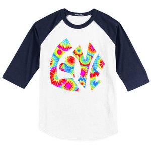 Tie Dyed Love Sign Logo Baseball Sleeve Shirt