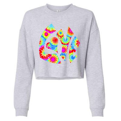 Tie Dyed Love Sign Logo Cropped Pullover Crew